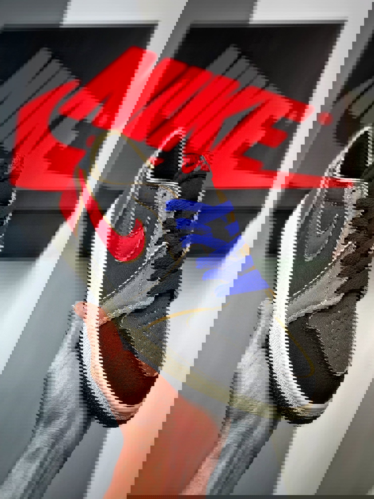 Air jordan 1 low og ex black/dark smoke grey-red