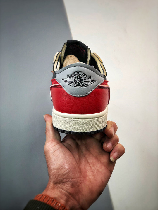 Air jordan 1 low og ex black/dark smoke grey-red