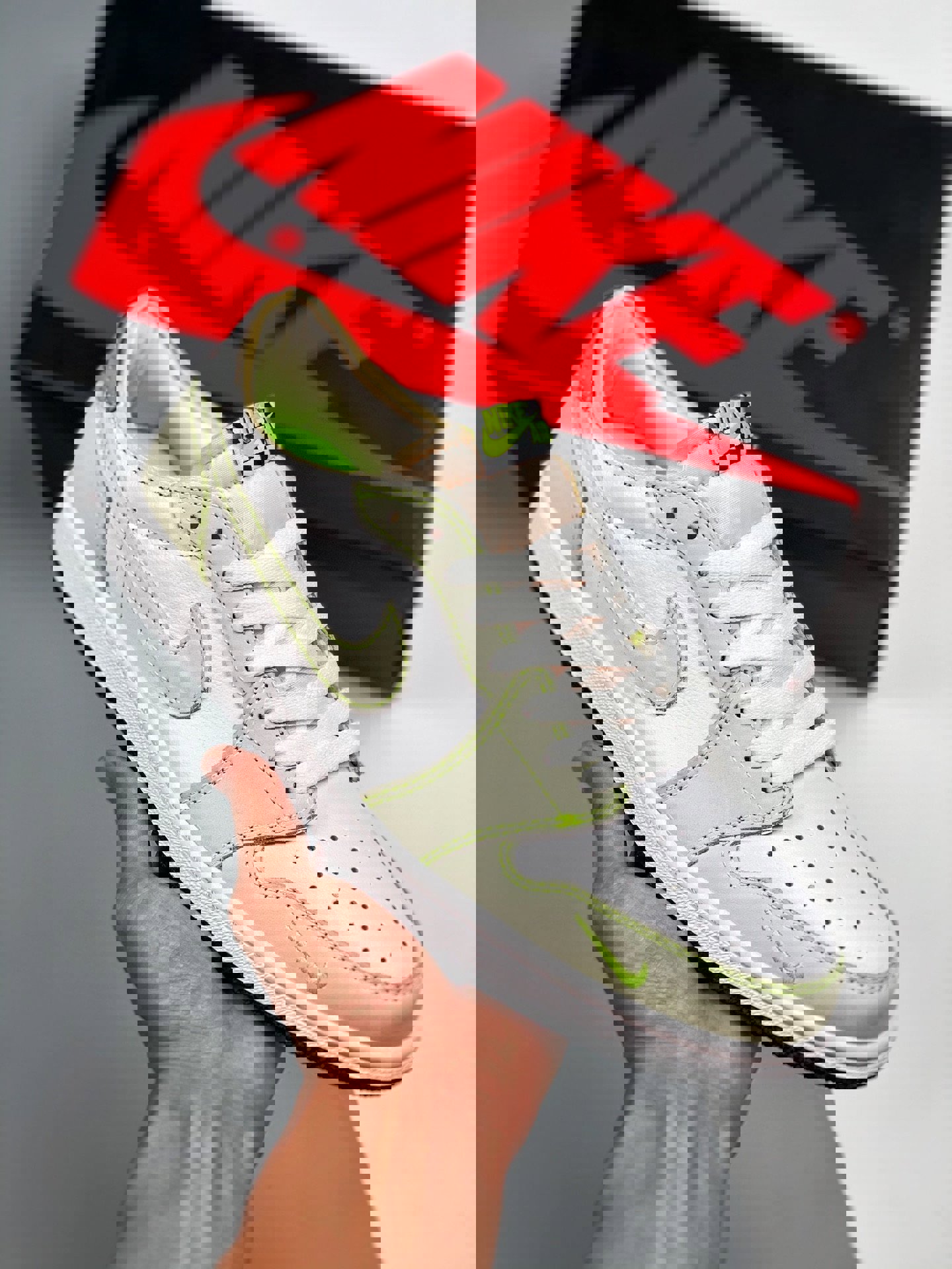 Air jordan 1 low og white/ghost green-black dm7837-103