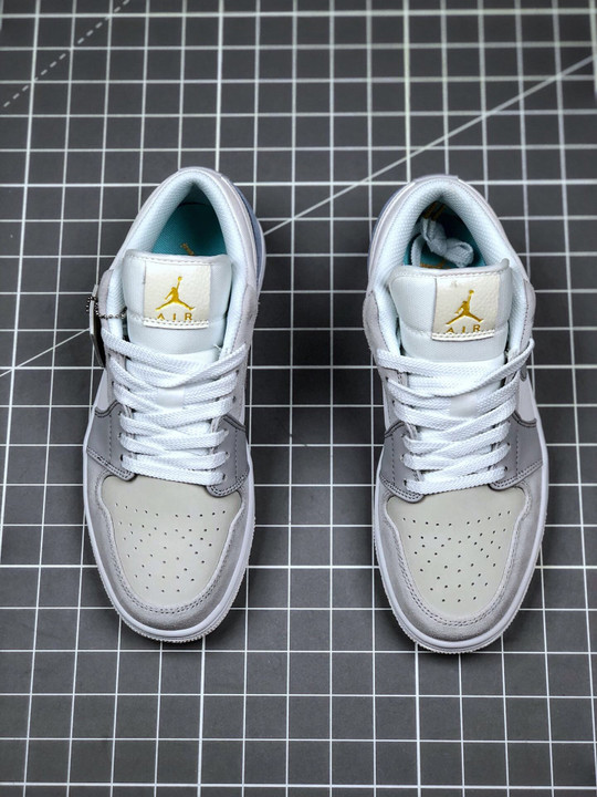 Air jordan 1 low paris white/sky grey-football grey