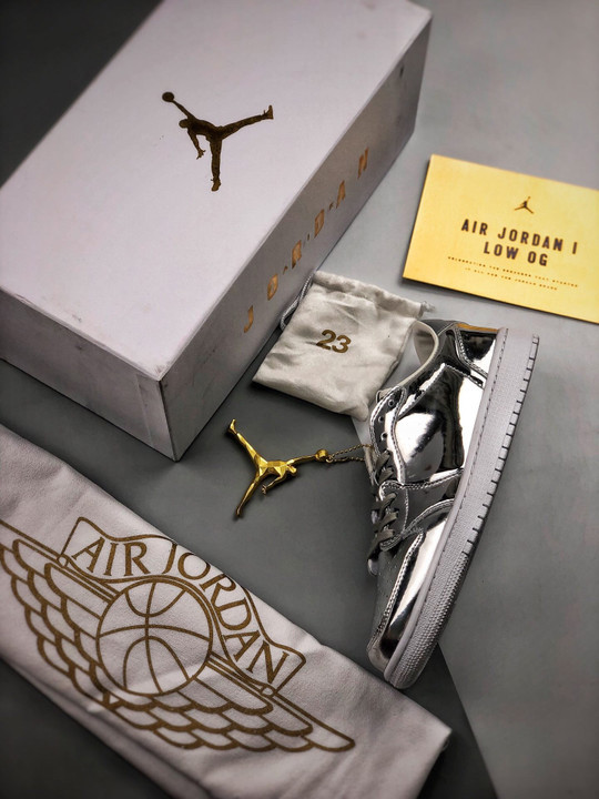 Air jordan 1 low pinnacle metallic silver/white