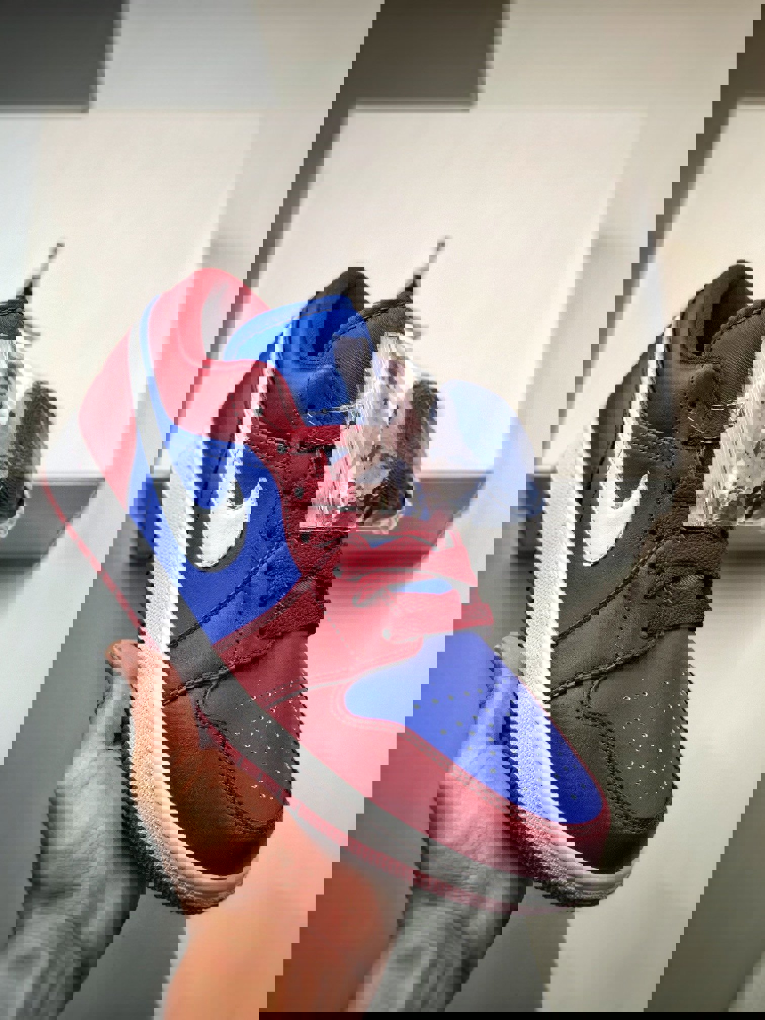 Air jordan 1 low pomegranate/medium blue-white dc0774-604