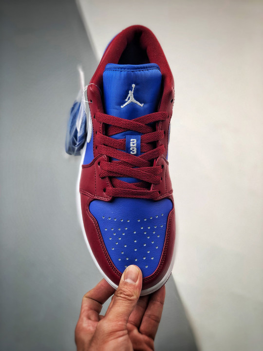 Air jordan 1 low pomegranate/medium blue-white dc0774-604