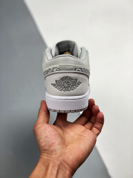 Air jordan 1 low prm elephant printwhite/neutral grey-sail
