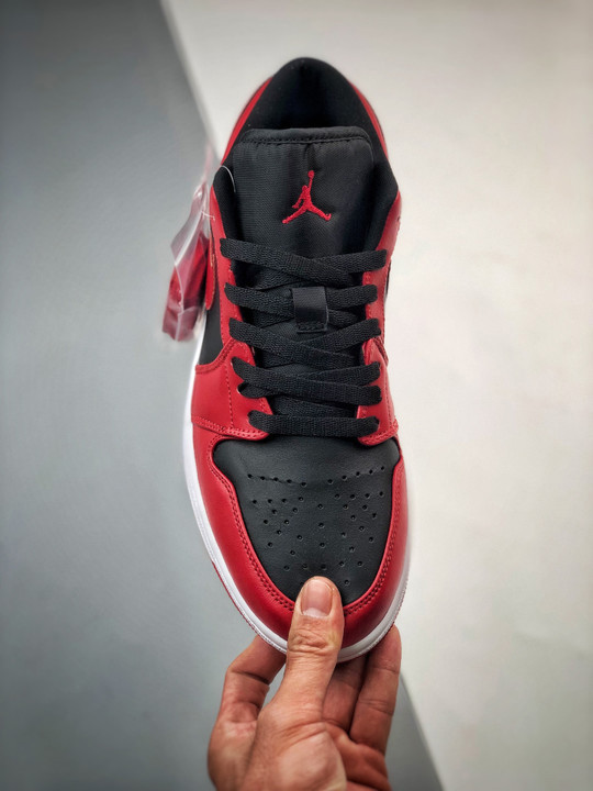 Air jordan 1 low reverse bred varsity red/white-black 553558-606