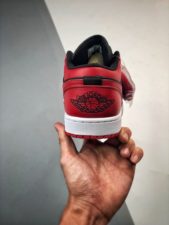 Air jordan 1 low reverse bred varsity red/white-black 553558-606