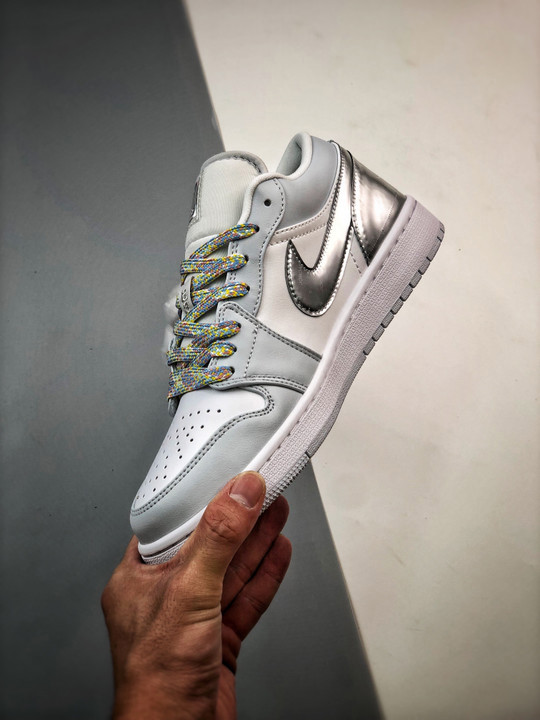 Air jordan 1 low se tear away silver white/light grey dx6070-101