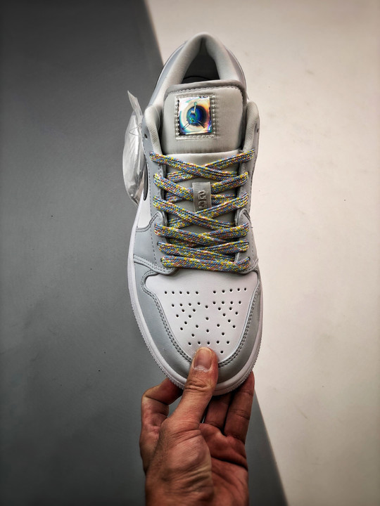 Air jordan 1 low se tear away silver white/light grey dx6070-101