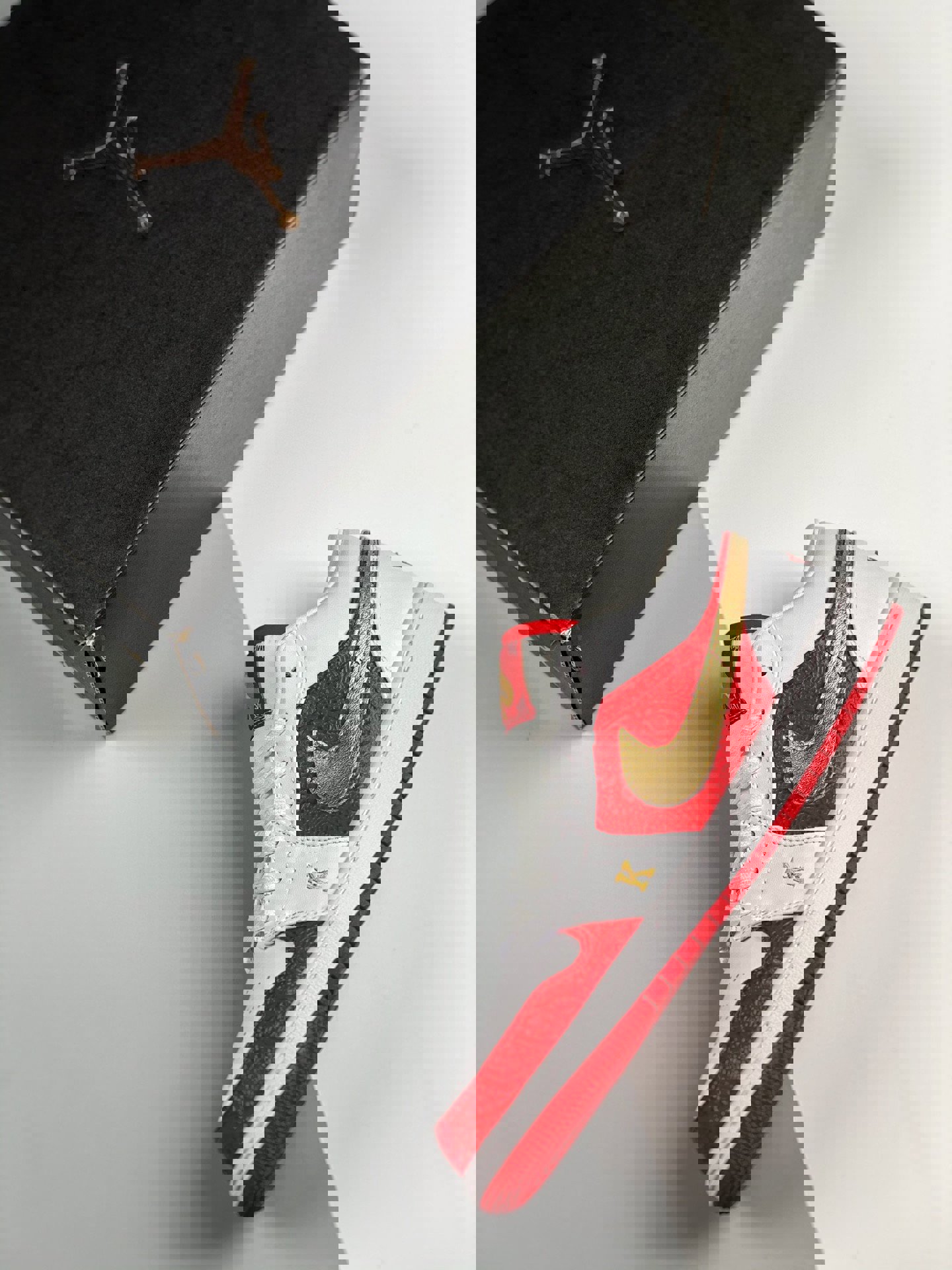 Air jordan 1 low spadeswhite red gold