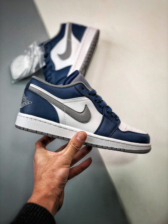 Air jordan 1 low true blue/white/cement grey 553558-412