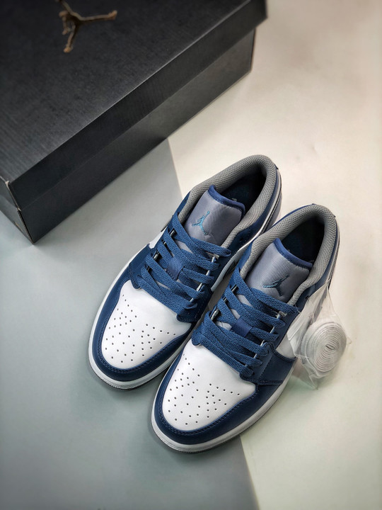 Air jordan 1 low true blue/white/cement grey 553558-412