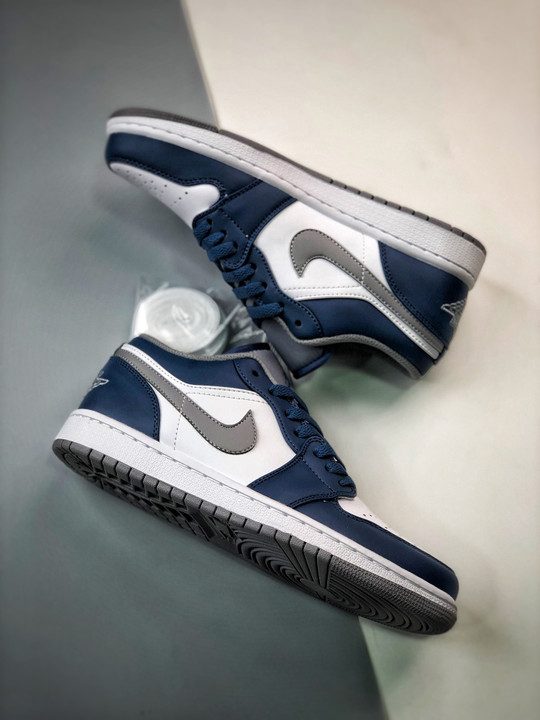 Air jordan 1 low true blue/white/cement grey 553558-412