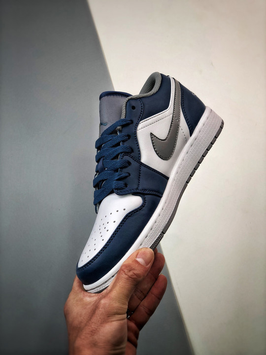 Air jordan 1 low true blue/white/cement grey 553558-412