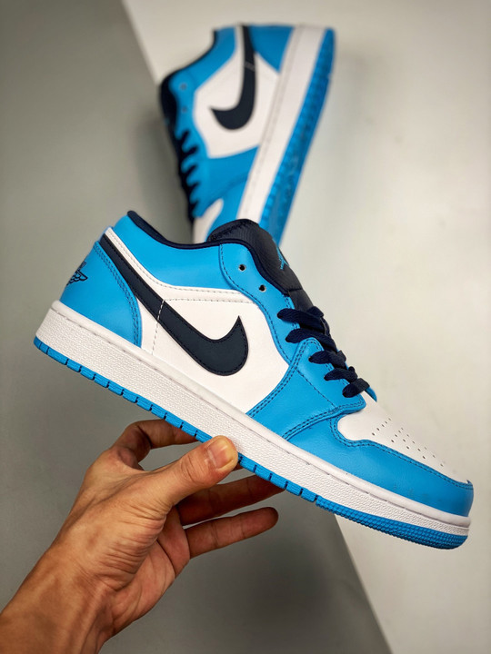 Air jordan 1 low uncwhite/university blue-black