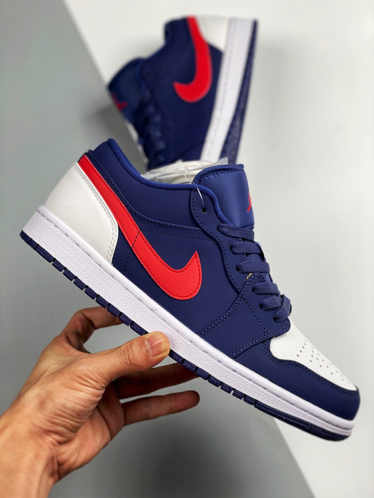Air jordan 1 low usanavy blue/white-red cz8454-400
