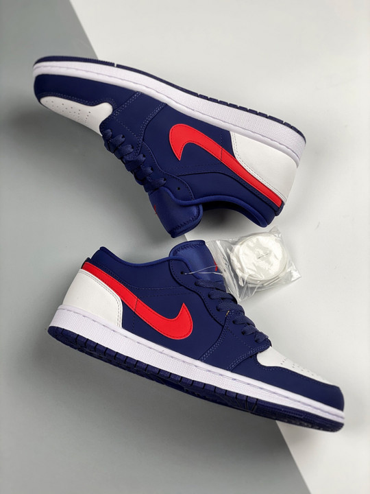 Air jordan 1 low usanavy blue/white-red cz8454-400