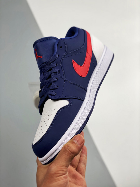 Air jordan 1 low usanavy blue/white-red cz8454-400