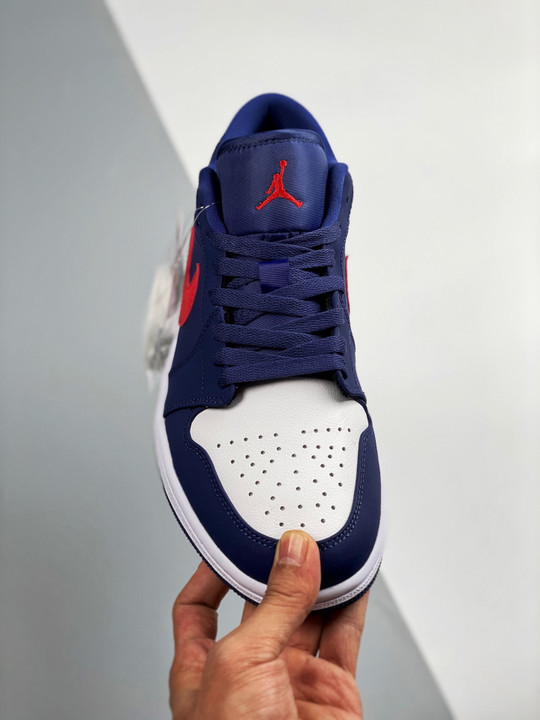 Air jordan 1 low usanavy blue/white-red cz8454-400