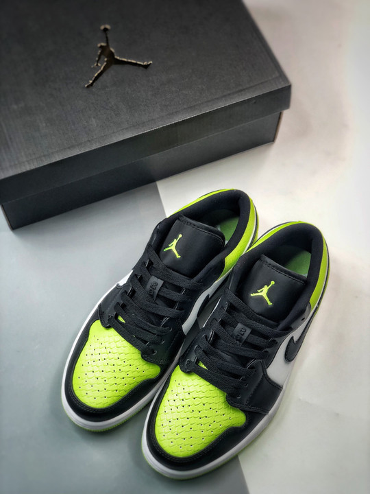 Air jordan 1 low vivid green snakeskin dx4446-301