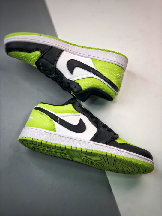 Air jordan 1 low vivid green snakeskin dx4446-301