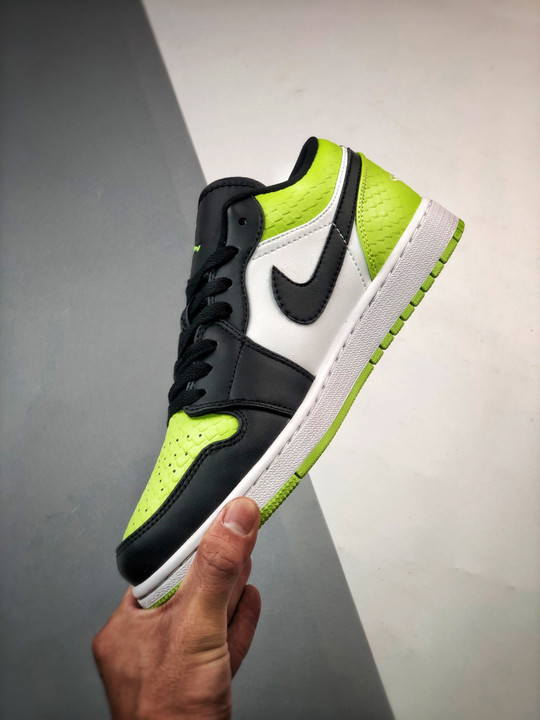 Air jordan 1 low vivid green snakeskin dx4446-301