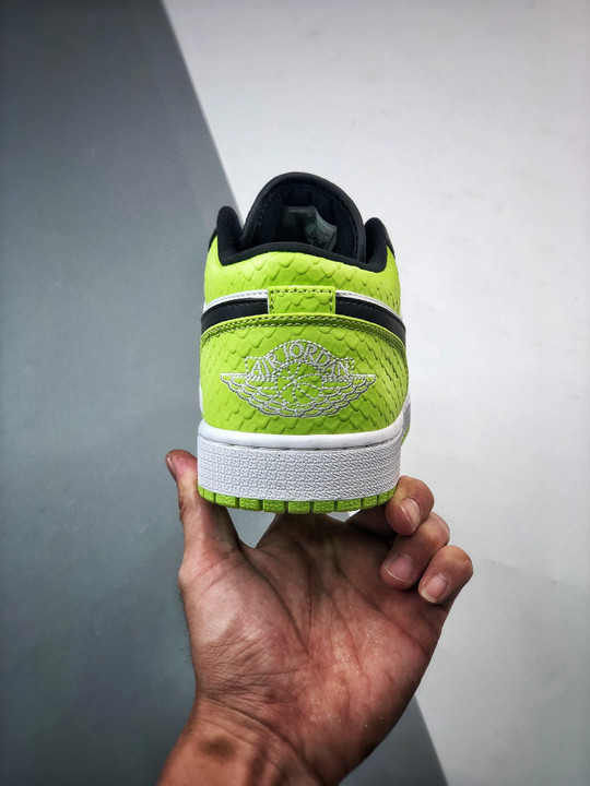 Air jordan 1 low vivid green snakeskin dx4446-301