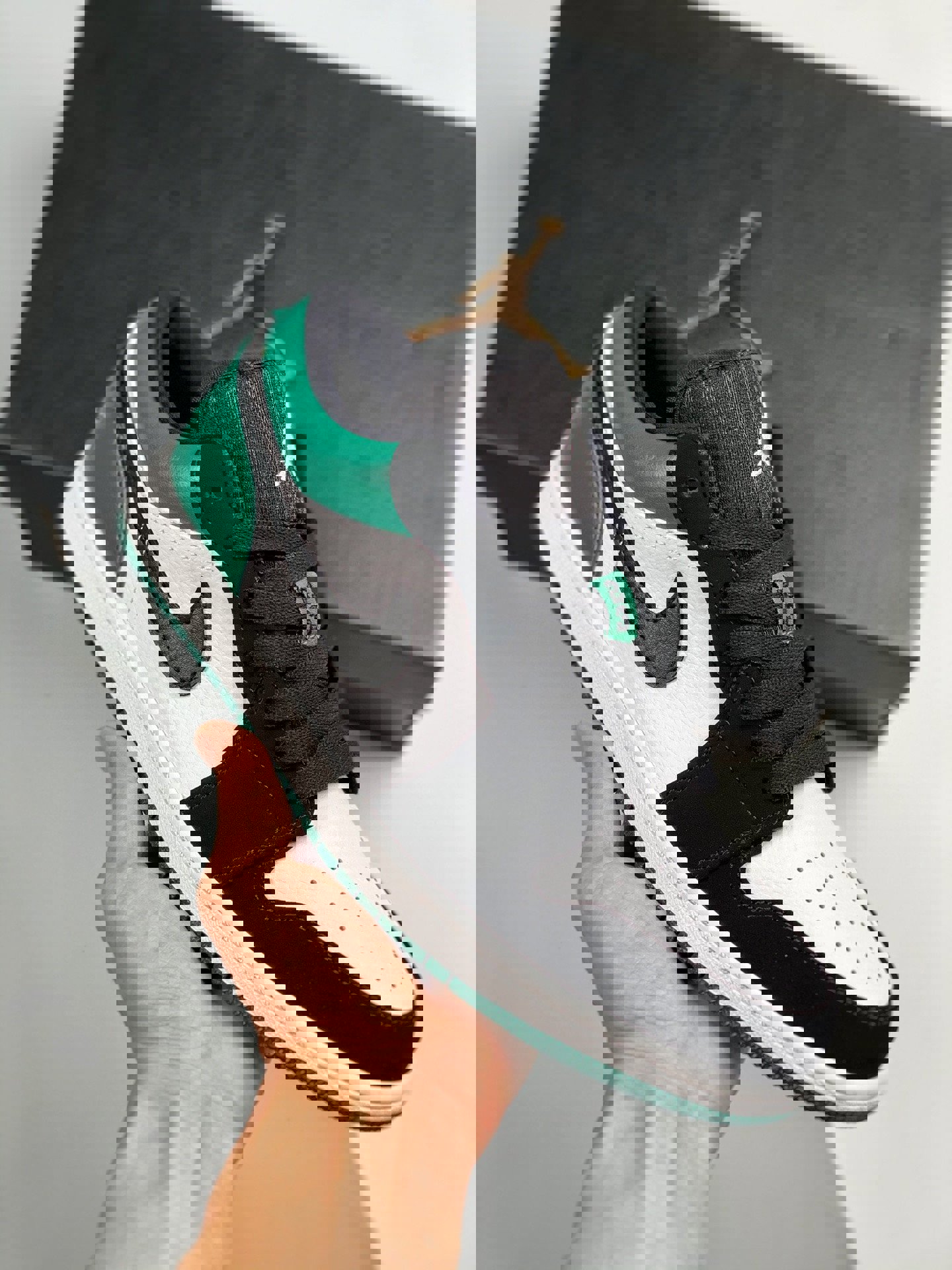 Air jordan 1 low white/black-mystic green