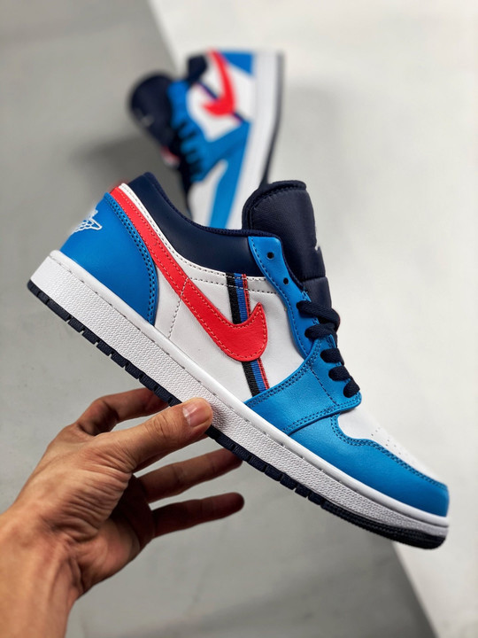 Air jordan 1 low white blue crimson