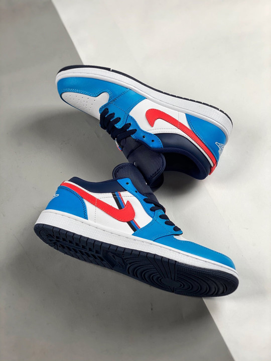 Air jordan 1 low white blue crimson