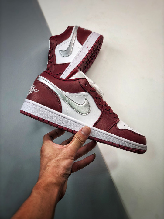 Air jordan 1 low white/bordeaux 553558-615