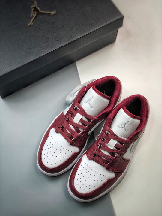 Air jordan 1 low white/bordeaux 553558-615