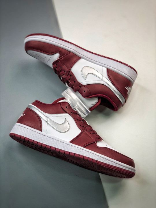 Air jordan 1 low white/bordeaux 553558-615