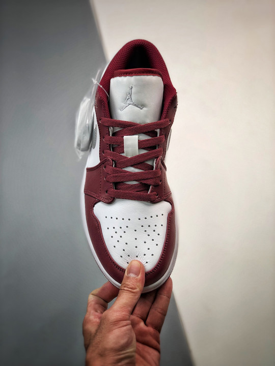 Air jordan 1 low white/bordeaux 553558-615