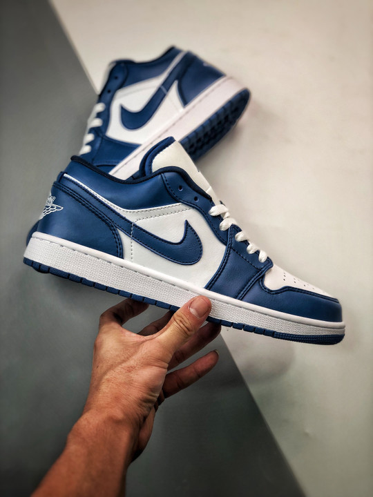 Air jordan 1 low white/dark marina blue dc0774-114
