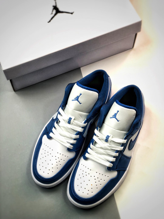 Air jordan 1 low white/dark marina blue dc0774-114