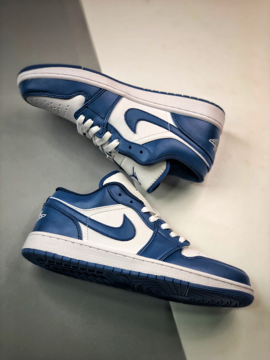 Air jordan 1 low white/dark marina blue dc0774-114