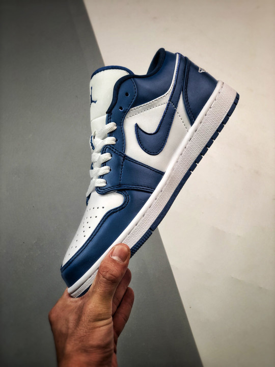Air jordan 1 low white/dark marina blue dc0774-114