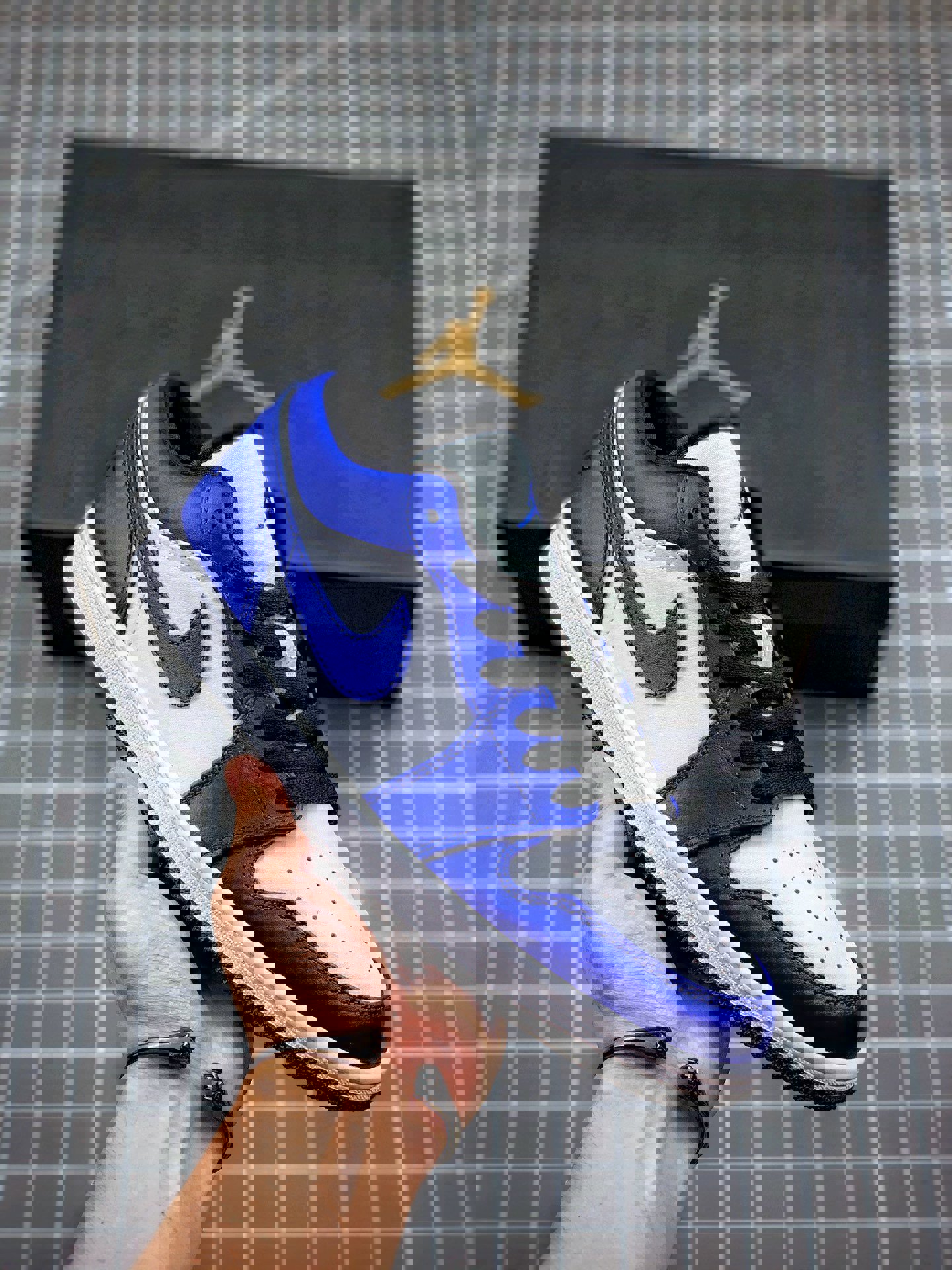 Air jordan 1 low white/game royal-black