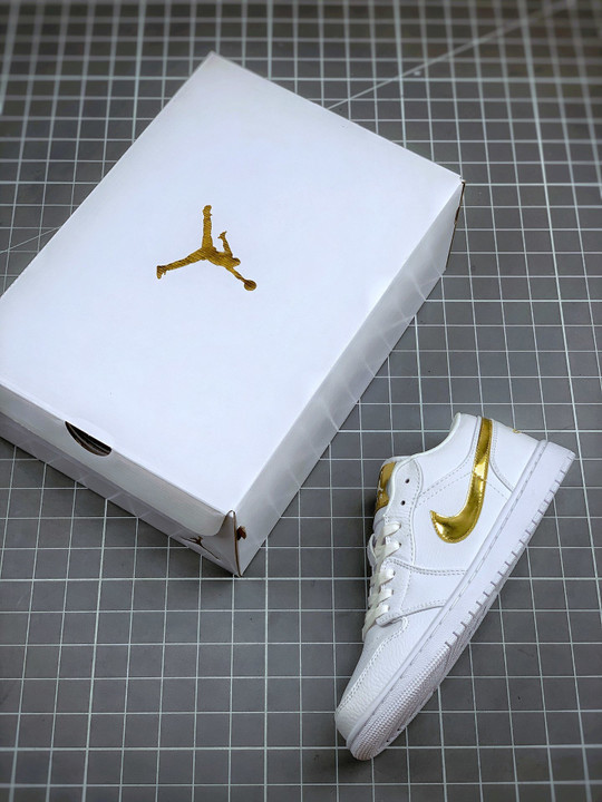 Air jordan 1 low white/metallic gold