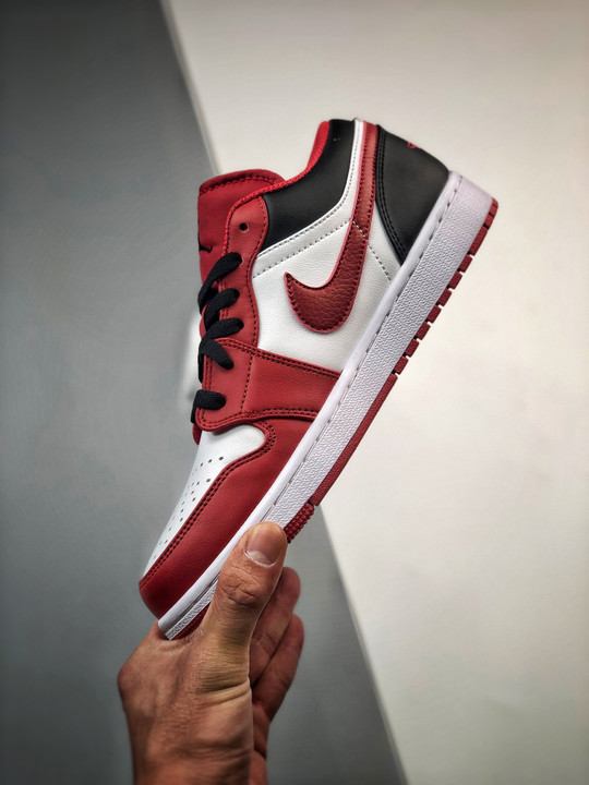 Air jordan 1 low white red black 553558-163