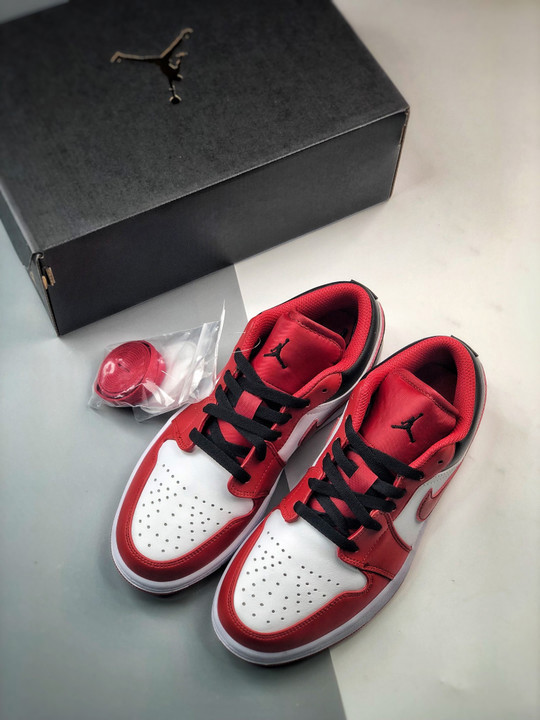 Air jordan 1 low white red black 553558-163