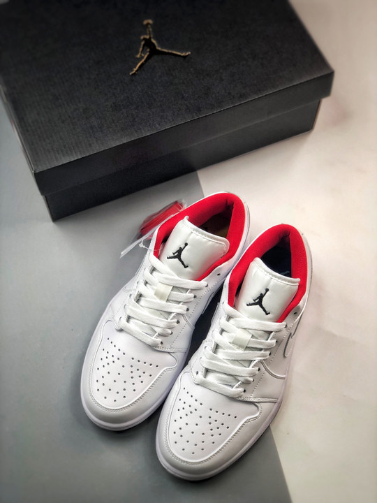 Air jordan 1 low white red with mismatched insoles