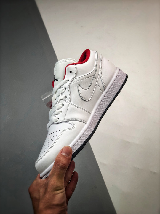 Air jordan 1 low white red with mismatched insoles
