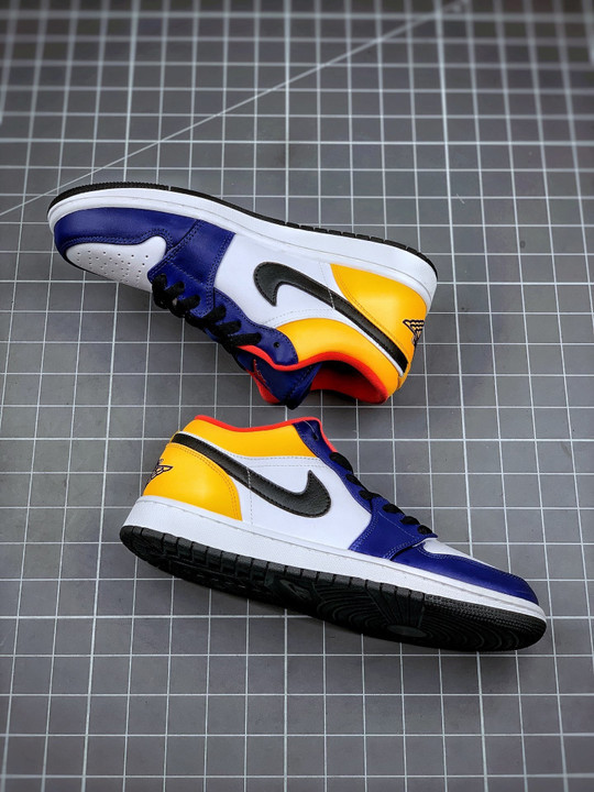 Air jordan 1 low white/royal blue-yellow 553558-123