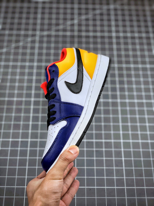 Air jordan 1 low white/royal blue-yellow 553558-123