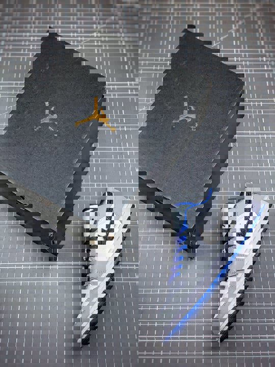 Air jordan 1 low white/true blue-cement grey-black