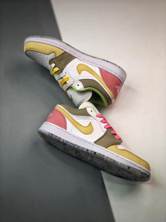 Air jordan 1 low white/vivid green dj0341-100