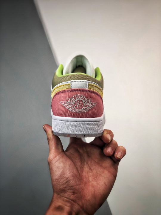 Air jordan 1 low white/vivid green dj0341-100