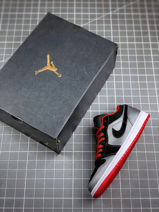 Air jordan 1 retro low dark grey black red 553558-002