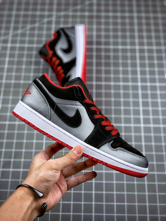 Air jordan 1 retro low dark grey black red 553558-002